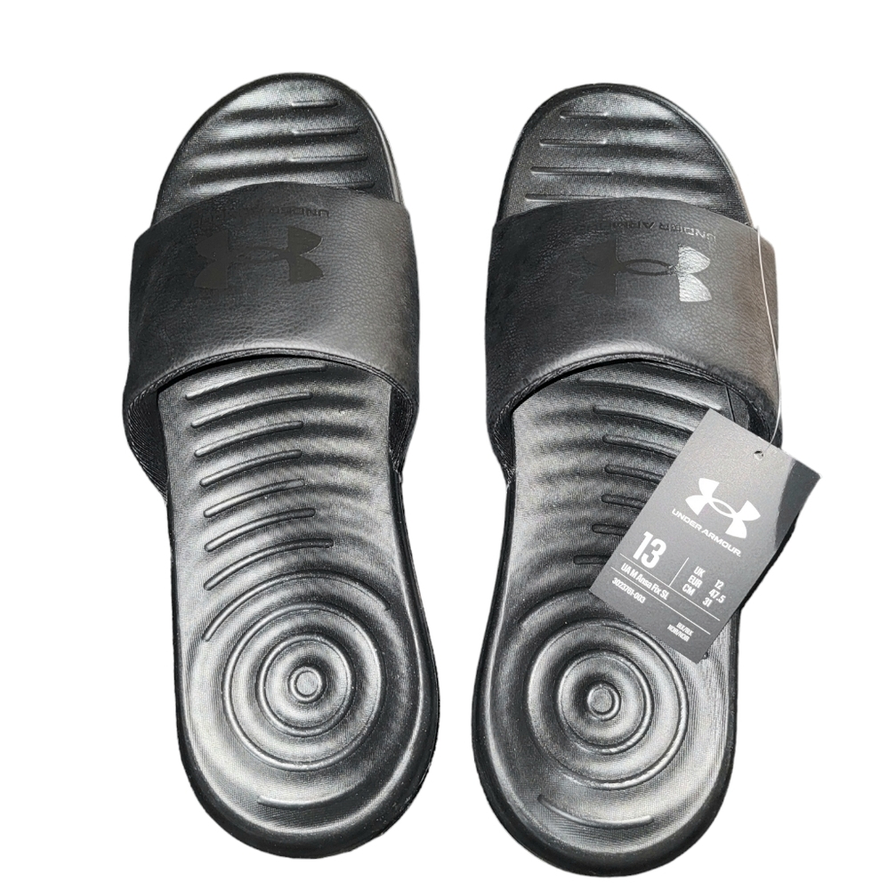 NEW Mens Black Under Armour slides size 13